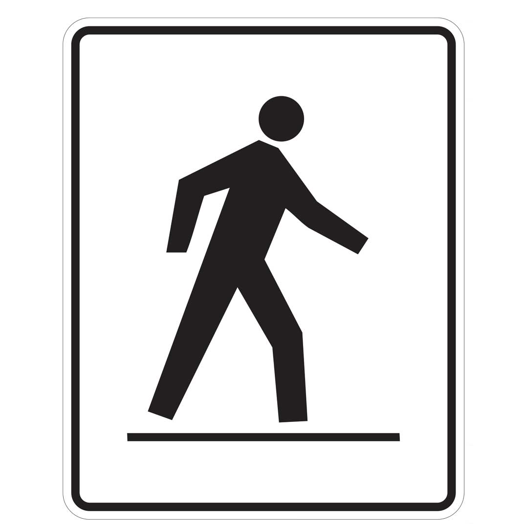 Ra-005L Left Side Pedestrian Crosswalk Sign