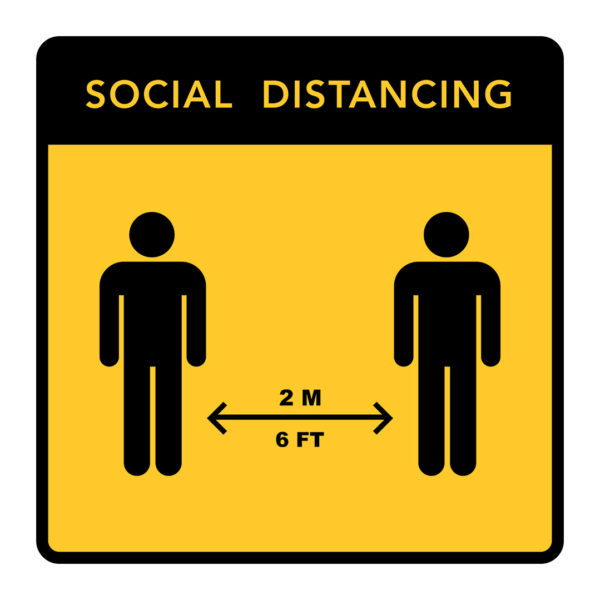 distance-cov016 COVID-19 Social Distance Square Floor Signage