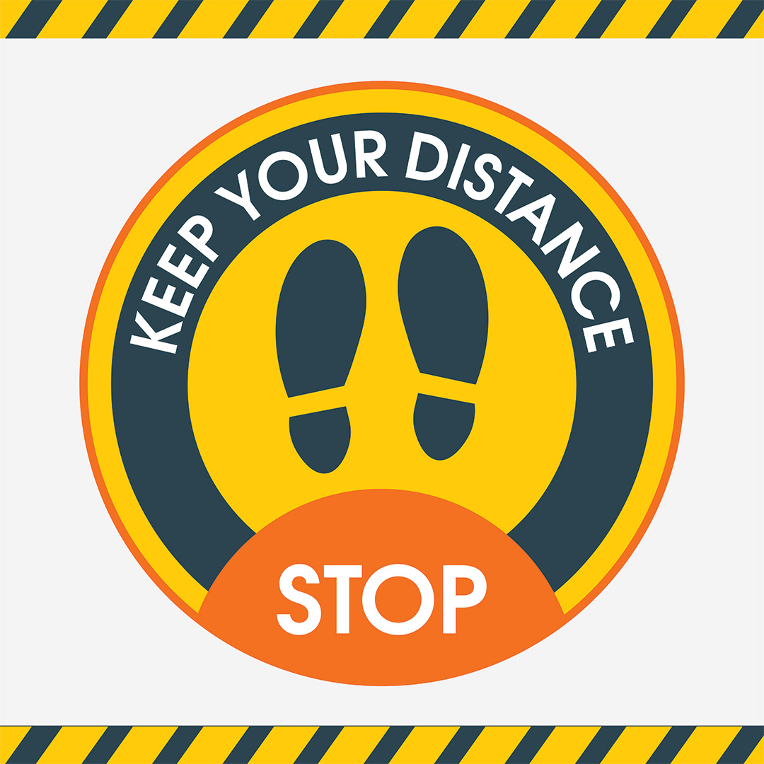 distance-cov017 COVID-19 Keep Your Distance Stop Floor Signage