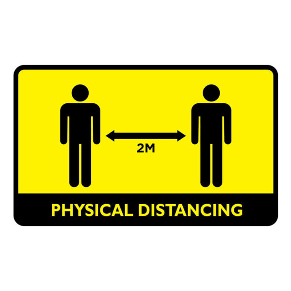 distance-cov018 COVID-19 Physical Distance Yellow Floor Signage